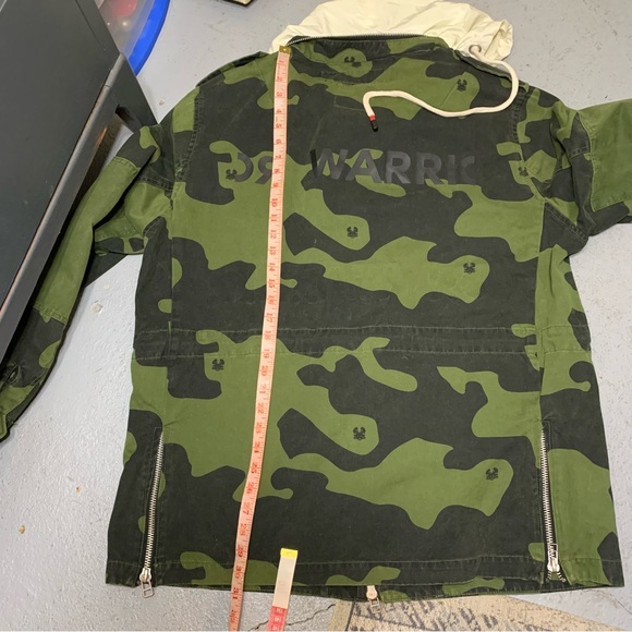 Warriors Camo Military Utility Jacket Green Black Hooded Dara Trooper L Oversize - Picture 14 of 16